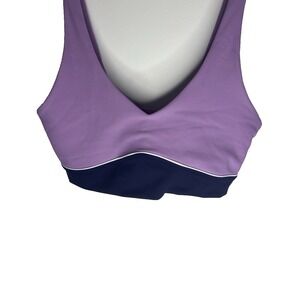 Wilo The Label Australia Purple Two Tone Sports Bra Women L Gym Running Train